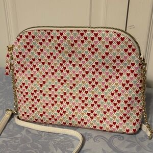 Nanette Lepore  Pink and Red Heart Crossbody Bag